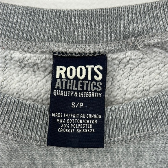 Roots Crew Neck Sweater Grey Women's Size Small Yoga Run Walk Relax Cozy Lounge - Picture 6 of 7